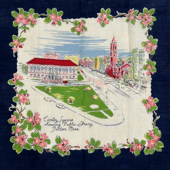Vintage souvenir hankie. Boston Copley Square - Picture 6 of 7